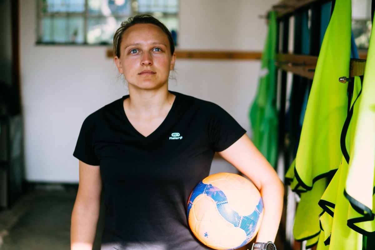 quarto de troca de uniforme de time de futebol